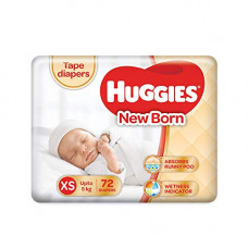 Deals, Discounts & Offers on Baby Care - Huggies Ultra Soft Extra Small / New Born (XS / NB) Tape Baby Diapers (72 Count)