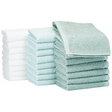 Deals, Discounts & Offers on  - AmazonBasics Cotton Washcloth/Face Towel - 448 GSM - Pack of 24, Multi-Color (Sea Foam Green, Ice Blue, White)