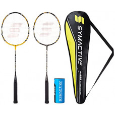 Deals, Discounts & Offers on Accessories - Amazon Brand - Symactive Badminton Kit with 2 Racquets For Professional Players and Nylon Shuttles, S555