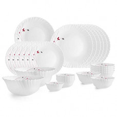 Deals, Discounts & Offers on  - Cello Opalware Dazzle Lush Fiesta Dinner Set, 27Pcs, White
