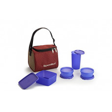 Deals, Discounts & Offers on  - Signoraware Best Plastic Lunch Box with Bag, Violet