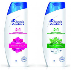 Deals, Discounts & Offers on Beauty Care - Head & Shoulders Smooth and Silky 2-in-1 Shampoo + Conditioner, 340ml And Anti Dandruff Shampoo + Conditioner