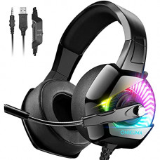 Deals, Discounts & Offers on  - Gaming Headset Wired Gaming Headphone with Microphone, Led Light and Over Ear Memory Earmuff