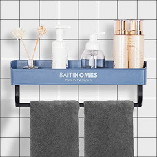 Deals, Discounts & Offers on Home Improvement - Baitihomes Multipurpose Plastic Bathroom Wall Shelf Holder Blue