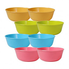 Deals, Discounts & Offers on  - Wonder Sigma 300 Microwave Safe Multipurpose Plastic Bowl Set, 8 pc Bowl 300 ml, Cyan Yellow Green Pink Color, Made in India, KBS02004