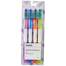 Deals, Discounts & Offers on Health & Personal Care - Amazon Brand - Solimo Multi Pro All-in-one Toothbrush (Pack of 4)