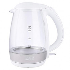 Deals, Discounts & Offers on  - Croma 1.7L Electric Glass Kettle, Blue LED Illumination, European Controller, Detachable Base (CRAK3056, White)