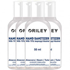 Deals, Discounts & Offers on  - Oriley Waterless Hand Sanitizer 70% Isopropyl Alcohol Based Instant Germ Protection Sanitizing Gel Rinse-free Palm Cleaner Handrub (4 x 50ml)