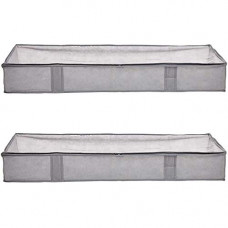 Deals, Discounts & Offers on Storage - AmazonBasics Vinyl Rectangular Under Bed Storage Containers Bag with Zipper, Pack of 2
