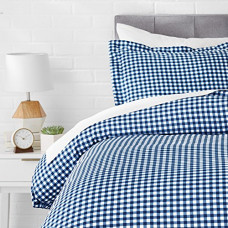 Deals, Discounts & Offers on  - AmazonBasics Microfiber Comforter Cover Set with pillow cover - Single (66x90-inch, 2-Piece ), Gingham Plaid