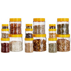 Deals, Discounts & Offers on  - Amazon Brand - Solimo Plastic Storage Container Set with Wide Mouth (15 pieces, Wavy Pattern, Large size)