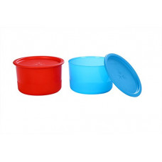 Deals, Discounts & Offers on  - Signoraware Centre Press Container Set, 900ml, Set of 2, Multicolour