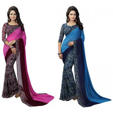 Deals, Discounts & Offers on Women - Yashika Georgette Saree with Blouse Piece