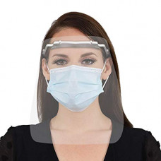 Deals, Discounts & Offers on  - Zureni ORFSN07 175 Micron Disposable Face Shield with Adjustable Elastic Strap Anti-Splash Single Use Protective Facial Cover Transparent Full Face Visor with Eye & Head Protection (1 PC)