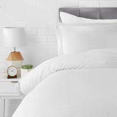 Deals, Discounts & Offers on  - AmazonBasics Microfiber Comforter Cover Set with pillow cover - Single (66x90-inch, 2-Piece ), Grey Crosshatch