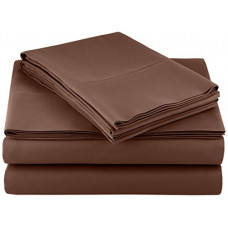 Deals, Discounts & Offers on  - AmazonBasics Microfiber Sheet Set - Solid(Includes 1 bedsheet, 1 Fitted Sheet with Elastic, 2 Pillow Covers) Queen, Chocolate