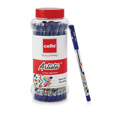 Deals, Discounts & Offers on Stationery - Cello Artista Ball Pens (25 Pens Jar - Blue Ink) | Ball Pen Set With Different Exciting Body Colours Ideal For School Projects