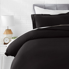 Deals, Discounts & Offers on  - AmazonBasics Microfiber Comforter Cover Set with pillow cover - Single, 2-Piece (66x90-inch), Black