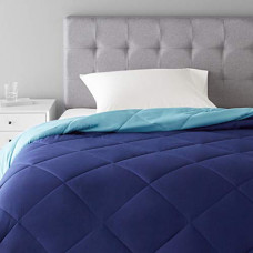 Deals, Discounts & Offers on  - AmazonBasics Reversible Microfiber Comforter - Single/Single Large, Navy Blue