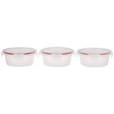 Deals, Discounts & Offers on  - Amazon Brand - Solimo 3-Piece Airtight Plastic Kitchen Storage Container Set, 500ml, Red