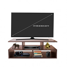 Deals, Discounts & Offers on Furniture - Klaxon Vector Engineered Wood TV Unit/Display Storage Cabinet Rack with Decor Shelf (Walnut)