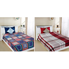 Deals, Discounts & Offers on  - Amazon Brand - Solimo Microfibre Printed Dohar cum AC Blanket, Single, Set of 2, Motley Motif and Tranquil Tartan