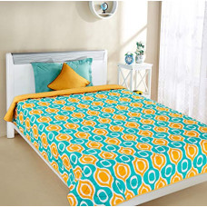 Deals, Discounts & Offers on  - Amazon Brand - Solimo Microfibre 120 GSM, Single Cadent Curves Quilt AC Blanket/Comforter (Yellow, 152 x 228 cm)