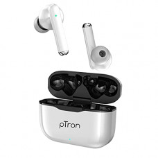 Deals, Discounts & Offers on Headphones - pTron Bassbuds Pixel with Dedicated Movie/Gaming Mode, 50ms Low Latency, True Wireless Bluetooth 5.1 Headphones, Punchy Bass, Clear Calls, Touch Control, 20Hrs Playback & Type-C Fast Charging (White)