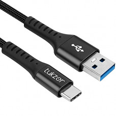 Deals, Discounts & Offers on  - Tukzer Type C to Type A USB 2.0 Cable (40W~5V/3.1A) Fast Charging & Data Sync, Cotton Braided (Black - 1M/ 3.3Ft) (TZ-CC-01)