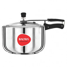 Deals, Discounts & Offers on Cookware - [Rs. 124 Back] Baltra Fortune Stainless Steel Induction Compatible Pressure Cooker 3 LTR