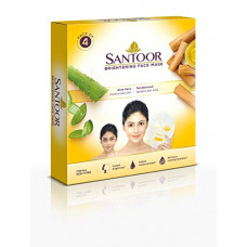 Deals, Discounts & Offers on Beauty Care - Santoor Brightening Sheet Mask Aloe & Sandal, Sandalwood, 17 ml, 4 Count