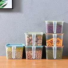 Deals, Discounts & Offers on  - DDecora Plastic Jars with Lids & Handle - 1600ml, Multicolour - Pack of 2