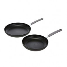 Deals, Discounts & Offers on Cookware - AmazonBasics Aluminium Hard Anodized Non-Stick 2-Piece Frying Pan Set, 24 cm and 28 cm, Grey