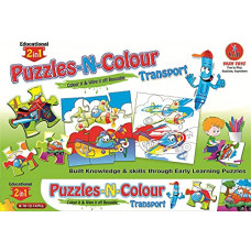 Deals, Discounts & Offers on  - Educational Transport Puzzle-N-Colour 2 in 1,Reusable Fun Activity