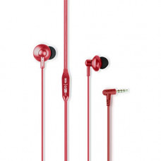 Deals, Discounts & Offers on Headphones - Zebronics Zeb-Buds 10 (Red) In Ear Wired Earphones with Mic, Metallic Design, L Shaped Connector, 13.5mm NdFeb Drivers