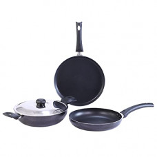 Deals, Discounts & Offers on Cookware - Wonderchef Platinum Plus Set Black Non-Induction Base