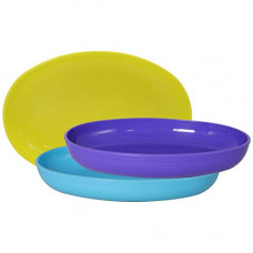 Deals, Discounts & Offers on  - Wonder Plastic Sigma Snacker Microwave Safe Bowl Set, 3 pc 500 ml, Green Violet Cyan Color, Made in India, KBS02197