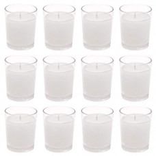 Deals, Discounts & Offers on  - Amazon Brand - Solimo Votive Glass Candles, Pack of 12 (Unscented)