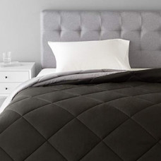 Deals, Discounts & Offers on  - AmazonBasics Reversible Microfiber Comforter - Single Large, Black