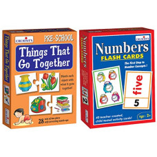Deals, Discounts & Offers on  - Creative Educational Aids P. Ltd. - CRE0625 Things That Go Together Puzzle (Multi-Color, 56 Pieces) & Creative Educational Aids P. Ltd. Numbers Flash Cards (Multi-Color, 40 Pieces)