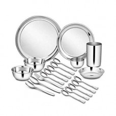 Deals, Discounts & Offers on  - Shri & Sam Stainless Steel Dinner Set, 21-Pieces, Silver