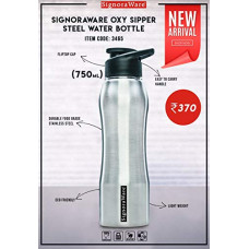 Deals, Discounts & Offers on  - Signoraware Oxy Sipper Single Walled Stainless Steel Fridge Water Bottle, 750 ml, Silver