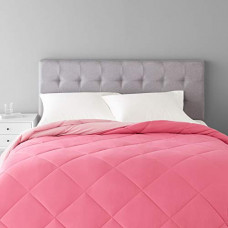 Deals, Discounts & Offers on  - AmazonBasics Reversible Microfiber Comforter - Full/Queen, Pink