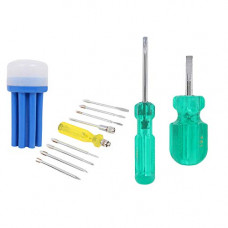 Deals, Discounts & Offers on Hand Tools - Suzec Johnson Screw Driver Kit Screwdriver Set with Neon Bulb (8 Pieces) & Two in One Screw Driver (Green and Yellow) & Two in One Stubby Screw Driver (Green and Silver)