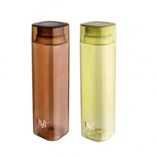 Deals, Discounts & Offers on  - Cello H2O Squaremate Plastic Water Bottle, 1-Liter, Set of 2, Assorted (CLO_H2O_SQMT1L_SO2_ASRTD)