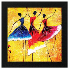 Deals, Discounts & Offers on  - Story@Home Synthetic Wood Framed Beautiful Design 'Dancing Women' Modern Wall Art Painting