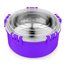 Deals, Discounts & Offers on  - Signoraware Lock n Store Micro Steel Round with Lid, 275ml, Set of 1, Violet