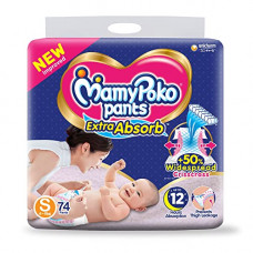 Deals, Discounts & Offers on Baby Care - MamyPoko Pants Extra Absorb Baby Diaper, Small (Pack of 74)