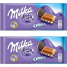 Deals, Discounts & Offers on  - Milka Oreo Milk Chocolate Bar Pouch, 2 X 100 g