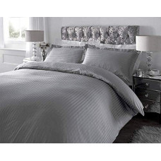 Deals, Discounts & Offers on  - Decoholic 210 TC Glace Cotton Satin Stripes Plain Bed Sheet For Double Bed King Size with Two Pillow Covers